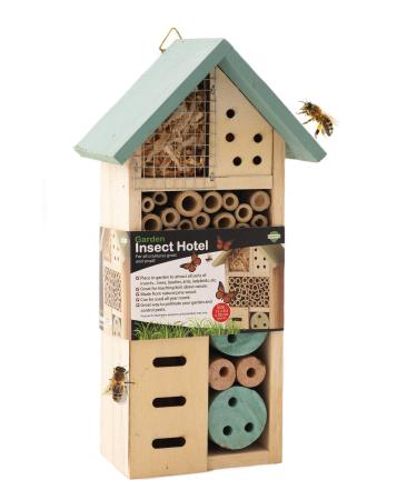ADEPTNA Wooden Garden Insect Hotel for all Creatures Great and Small - Nest Home for Bees Beetles Ants Ladybirds and all Sorts of Insects (SMALL INSECT HOTEL)