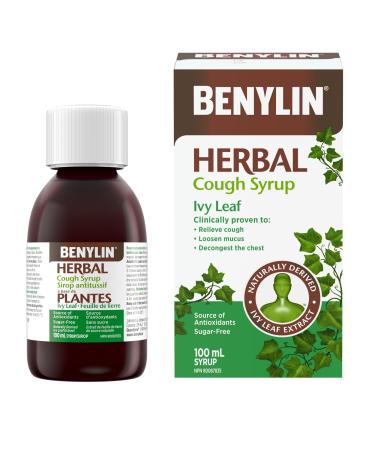 BENYLIN HERBAL Cough Syrup Ivy Leaf Herbal Decongestant Cold & Flu Relief Cough Suppressant Sugar Free Antioxidants 100-mL