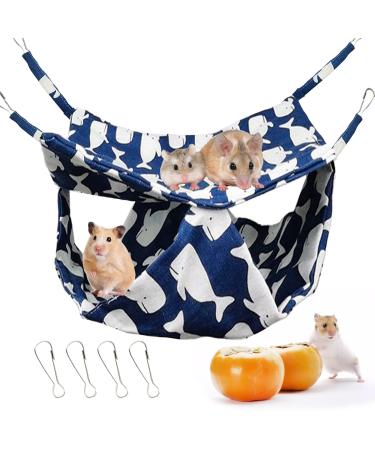 Double-Layer Pet Cage Hammock Hanging Bed Cage for Small Animals Soft Pet Accessories for Guinea Pig Parrot Ferret Squirrel Hamster Rat Blue