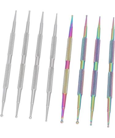 Nail Art Dotting Pen 8PCS 2 Way Dotting Pen Tool Metal Dotting Pen Nail Polish Colouring Pen Double Ended Nail Art Dotting Pen for Home DIY Salon Use - Buy Online on SooperMarket.com