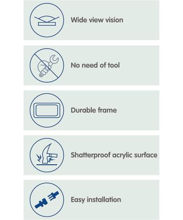Altabebe AL1104 Black Back Seat Mirror - Easy Installation and Wide Angle View - Buy Online on SooperMarket.com