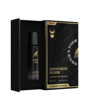 Concentrated Cologne for Men by Beard Struggle - 6x More Longer Than Traditional Colognes - Gold Collection - Hoenir's Poem - Mens Cologne 15 mL / 0.5 US. fl. oz. Glass Roller Bottle