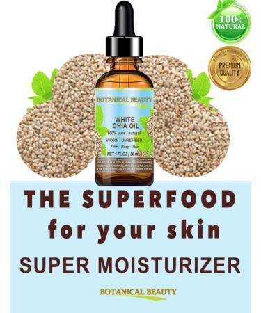 Botanical Beauty White Chia Seed Oil | 100% Pure Natural Virgin Cold-Pressed | 0.5 Fl oz for Face Skin Hair & Nails | Rich in Vitamin E - Buy Online on SooperMarket.com