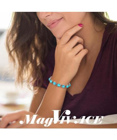EnerCoppeX Copper Magnetic Bracelet for Women - Turquoise Jewelry with 3500 Gauss Magnet (COB-0173) - Buy Online on SooperMarket.com