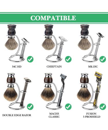 Linkidea Shaver Kit Storage Stand - Stainless Steel Holder for Safety Razor & Shaving Brush | Perfect for Bathroom & Shower | Compatible with Manual Razors (Silver - Buy Online on SooperMarket.com