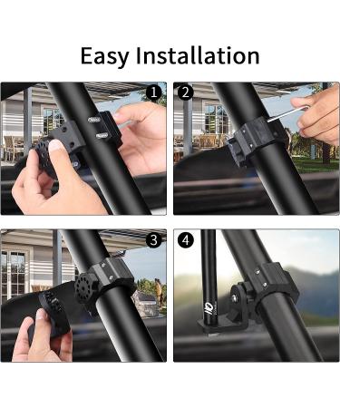 UTV Whip Mount 2pcs Antenna Mounts | Off-Road Flag Pole Bracket | Aluminium Alloy, 360 Rotating | Fits All SXS 1.75-2 Roll Cage | Black - Buy Online on SooperMarket.com