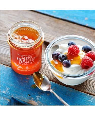 The London Honey Co. British Honey Duo (2x250g Jars) + Wooden Dipper - Ling Heather & Shropshire Creamed - Raw, Unpasteurised, All Natural - Honey Gift Set - Buy Online on SooperMarket.com