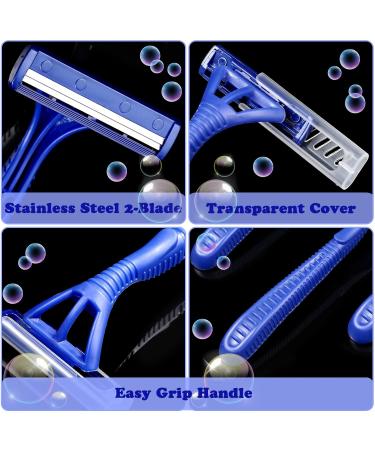 200 Pieces Disposable Razors for Men - Individually Wrapped Twin Blade Shaving Razors for Travel Home Hotels | Bulk Blue Razors - Buy Online on SooperMarket.com