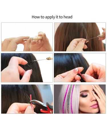 Iriisy Feather Hair Extensions & Tinsel Kit - 51 Pieces, 25 Colors - Sparkling Synthetic Hair Accesories for Christmas, Women, Cosplay - Buy Online on SooperMarket.com