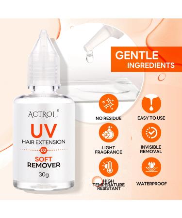 Hair Extension UV Glue Remover - Fast Dry Waterproof & Mild Transparent Solution for Easy Removal - Buy Online on SooperMarket.com