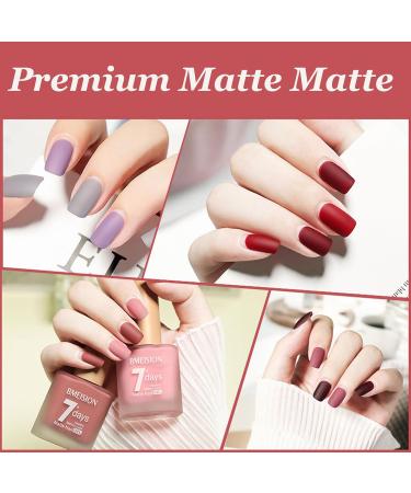 Matte Nail Varnish Quick Dry Nail Polish Velvet Finish Non Toxic Nail Polishes Water Based Formula Long Lasting Nail Polish Starter DIY For Women Party Salon Quick Dry No UV Needed 15ml 14# - Buy Online on SooperMarket.com