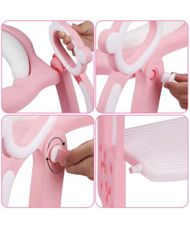 KEPLIN Baby Toilet Reducer with Ladder - Portable Soft Rim Adapter for V, U, and O Shaped Toilets Pink - Buy Online on SooperMarket.com