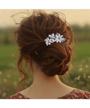 Diamante Hair Clips for Women 3 Pieces Silver Hair Clips Silver Hair Accessories Silver Hair Clip Sparkly Hair Clips Diamante Hair Accessories Bridal Hair Clip for Women for Bride Bridesmaids Prom - Buy Online on SooperMarket.com