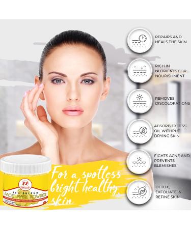 Natrulo Face Mask Powder | 2 oz All Natural DIY Mud Mask for Acne Scars & Oily Skin - 10% Sulfur Kaolin & Bentonite Clay Coconut Milk - Made in USA - Buy Online on SooperMarket.com