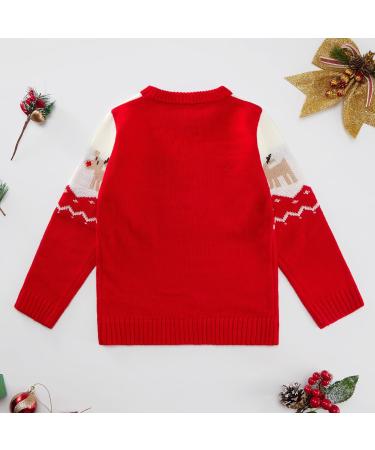 ESHOO Kids Christmas Deer Print Knit Sweater - 3-4 Years (Deer-red) - Buy Online on SooperMarket.com