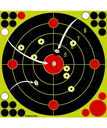 12 Inch & 7 Inch Self Adhesive Shooting Targets - Splatter Reactive with Cover-up Patches (30 Pack) - for Gun, Pistol, Rifle, Airsoft, Pellet Gun - Buy Online on SooperMarket.com