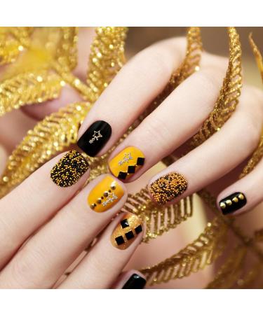 Lusofie 30Pcs 3D Star Rhinestone Nail Charms - Silver & Gold Alloy Star Gems for Nail Designs - DIY Nail Accessories - Buy Online on SooperMarket.com