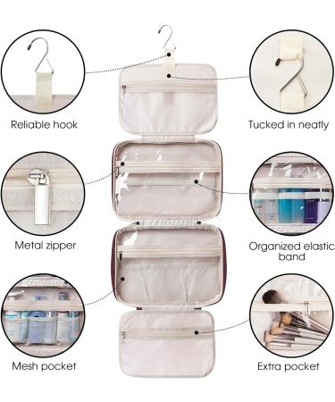 Narwey Hanging Travel Toiletry Bag for Women - Wine Red (Large) | Organizer for Cosmetics, Makeup, and Travel Size Accessories - Buy Online on SooperMarket.com