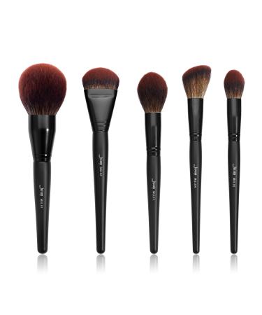 Jessup Large Face Makeup Brushes 5pcs Premium Synthetic Foundation Powder Contour Blusher Highlighter Brush Phantom Black T273 D-5 Pieces