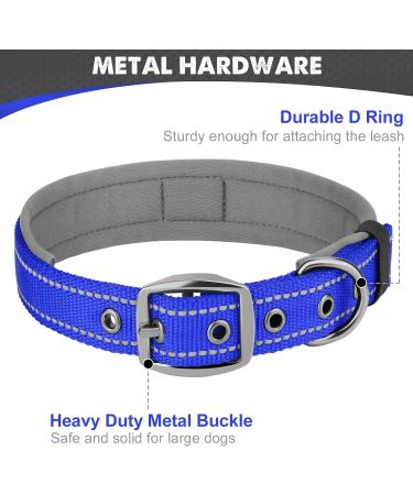 Buy Joytale Royal Blue Dog Collar - Softly Padded Neoprene for Medium Dogs | Nylon Reflective Wide Design - 1 Pack - Buy Online on SooperMarket.com