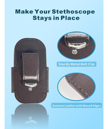Premium Genuine Leather Stethoscope Holder | Durable & Magnetic Closure for Doctors & Nurses | Easy Access Design - Brown - Buy Online on SooperMarket.com