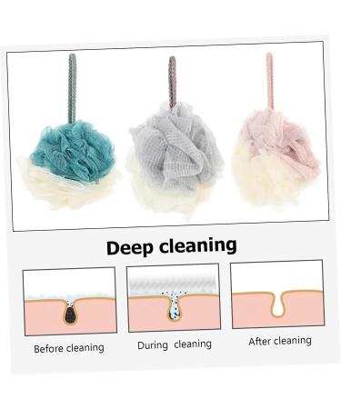 Angoily 3pcs Bath Ball Set - Mesh Shower Sponge & Loofah Pouf for Luxurious Cleansing | International Shipping Available - Buy Online on SooperMarket.com