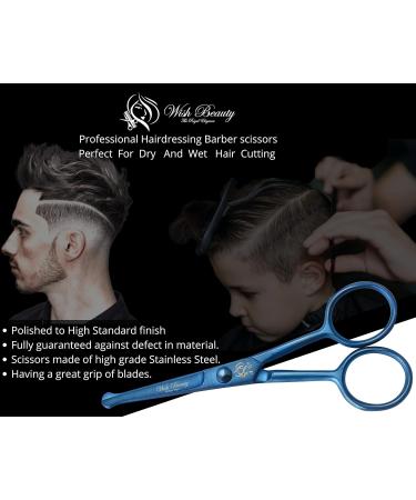 Kids Safety Hairdressing Scissors with Round Tips and Curved Blades - Professional Salon Barber Scissors for Baby Haircuts (Blue 4.5 inch) - Buy Online on SooperMarket.com