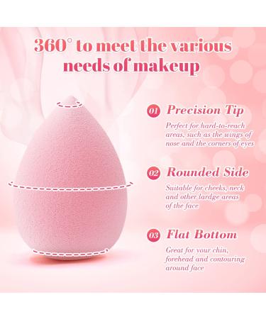 12-Piece Pink Makeup Sponge Set for Flawless Liquid, Cream, and Powder Application - Buy Online on SooperMarket.com