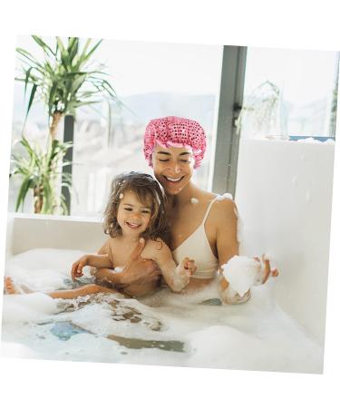 Beavorty Extra Large Pink Shower Cap for Women - Reusable Night Cap for Hair Protection and Showering - 24x24cm - Buy Online on SooperMarket.com
