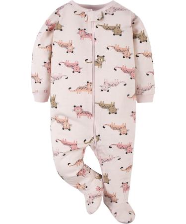 Gerber Baby Infant Toddler Bodysuit Footies - 6-9 Months Leopard Pink - Buy Online on SooperMarket.com