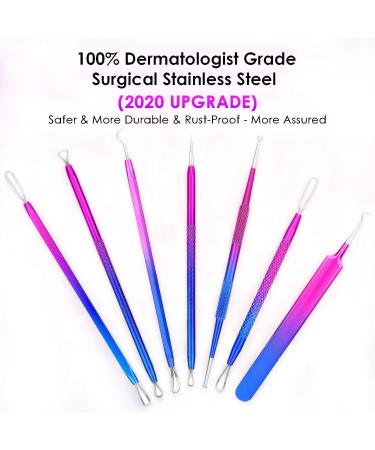 Pimple Popper Tool 7PCs Spot Popper Comedone Blackhead Remover Kits with Curved Tweezers and Pimple Popper Spot Remover for Facial Skin 7 Count (Pack of 1) - Buy Online on SooperMarket.com