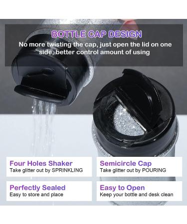 HTVRONT Silver Fine Glitter - 50g/1.76oz Extra Fine Glitter for Crafts, Resin, Nails, Tumblers, Ornaments & More - Portable Shaker Jar - Buy Online on SooperMarket.com