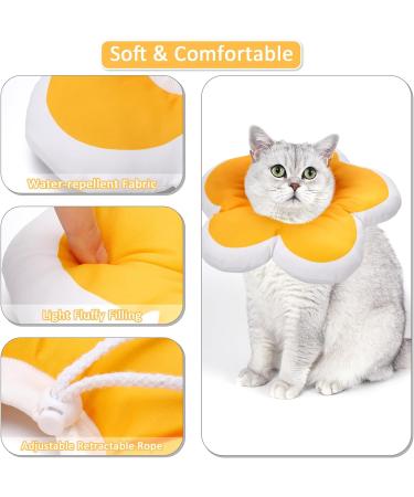 XINRUI 2 Pack Soft Cat Cone Collar Adjustable Soft Cone for Cats Recovery After Surgery Cute Protective Cat Recovery Collar for Kitten Puppies (Purple & Yellow) - Buy Online on SooperMarket.com
