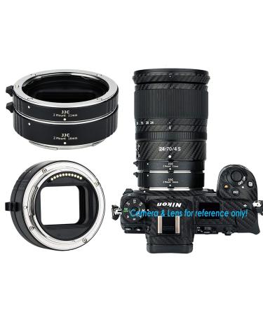 JJC Nikon Z Mount Auto Focus Automatic Extension Tubes, Macro Photography Tube for Nikon Mirrorless Camera Z50 Z5 Z6 Z7 Z6II Z7II, Closeup Portrait, Brass Mount Gilt Metal Contact, 11mm +16mm Tubes