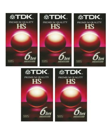 TDK Premium Quality HS 6Hrs T-120 VHS 5pk