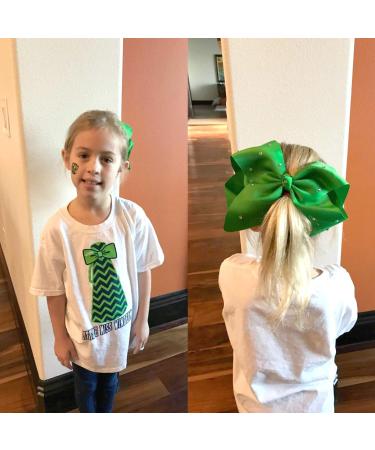Sparkly Rhinestone 8-Inch Hair Bows Clips - 14 Piece Set for Girls, Toddlers, and Teens - Buy Online on SooperMarket.com