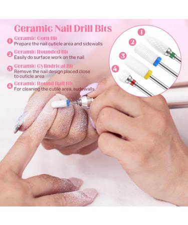 Maquita Nail Miller Attachments - 4 Ceramics & 8 Tungsten Alloy Bits for Gel & Acrylic Nails - Professional Manicure & Pedicure Accessories - Buy Online on SooperMarket.com