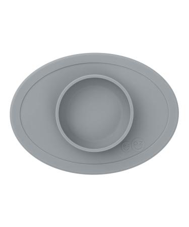 ezpz Tiny Bowl (Gray) - 100% Silicone Suction Bowl with Built-in Placemat for First Foods + Baby Led Weaning - Fits on All Highchair Trays - 6 Months+ Grey
