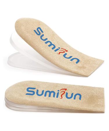 Orthopedic Heel Lift for Women Shoes - 3 Layers Adjustable Shoe Lifts for Women Uneven Legs - Gel Heel Inserts for Leg Length Discrepancy Heel Pain Heel Spur - 1/8" 2/8" 3/8" (Size S 1 Pair) Beige 3 Layers: S - UK 3-7