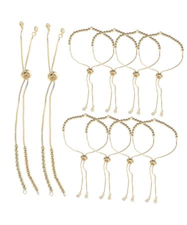 HAPINARY 10pcs Adjustable Bracelets Adjustable Cuff Bracelet Bracelets Aesthetic Bracelets for Girls Adjustable Decors Chic Wrist Jewelry Open Bracelets Beads Copper Preserve Color Golden 23X0.3cm