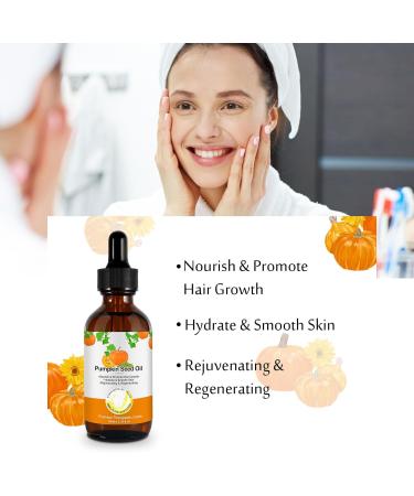 NUEDSFXO Pumpkin Seed Oil for Hair Growth 100% Pure Natural Pumpkin Seed Oil for Face Hair Skin Care Eyebrow & Eyelash Growth Improve Hair Loss & Nourishes Scalp for Women & Men 60ml - Buy Online on SooperMarket.com