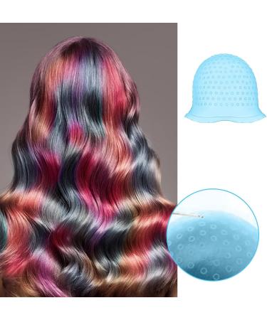 Highlighting Cap Silicone Hair Highlighting Cap with Hook Punched Hole Highlight Hair Cap Professional Hair Dye Cap Hairdressing Dyeing Staining Tools for Women Men - Buy Online on SooperMarket.com