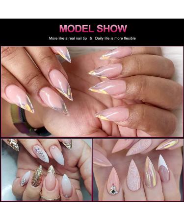 AORAEM Stiletto Nail Tips - 1000Pcs Acrylic False Nails Set with Bag (Short Clear+Natural) - Buy Online on SooperMarket.com