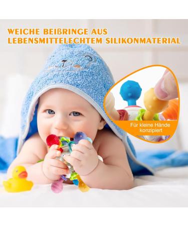 Shop Fixed Toys for Babies 0-9 Months | Silicone Rattle Gripping Ball | Montessori Motor Skills Development - Buy Online on SooperMarket.com