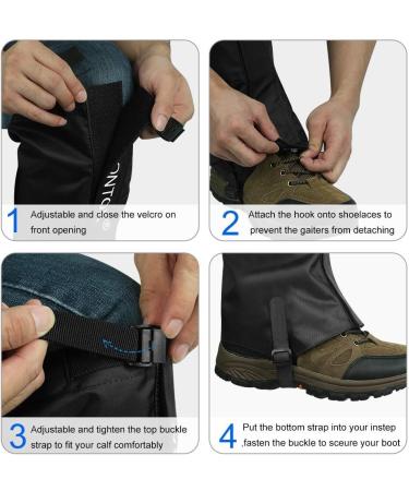 Hidewalker Waterproof Hiking Leg Guards Gaiters for Men & Women - Outdoor Hunting & Bike Accessories - Black Size M (41-43) - Buy Online on SooperMarket.com