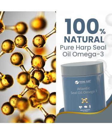 Atlantic Seal Oil Omega 3 1000mg Capsules - Made In Canada Rich in DHA DPA EPA - Natural Supplement to Support Heart Health & Manage Cholesterol Level - Alternative to Cod Liver & Krill Oil - 120 softgels - Buy Online on SooperMarket.com