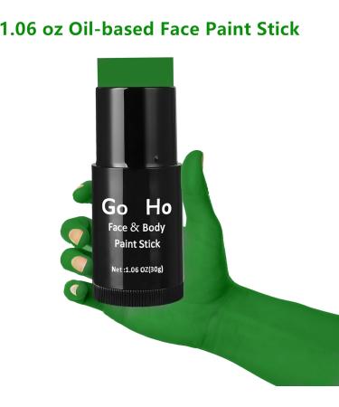 Go Ho Cream-Blendable Green Face Paint Stick (1.06 Oz) for Halloween Cosplay Grinch Costume - Waterproof Full Body Makeup Stick - Buy Online on SooperMarket.com