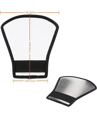 Waka Flash Diffuser Reflector Kit - Bend Bounce Flash Diffuser with Silver/White Reflector for Canon, Nikon & More - Universal Speedlight Mount - Buy Online on SooperMarket.com