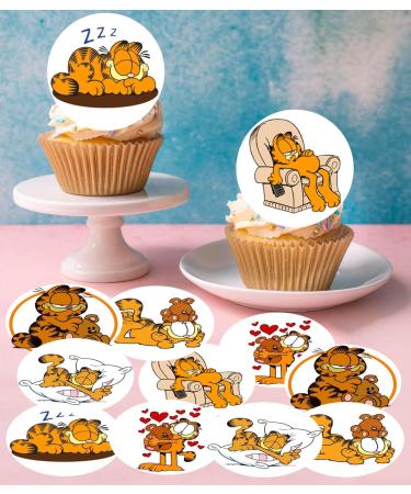 Pre-Cut Garfield 2B Edible Stand up Wafer Paper Cupcake Toppers Cake Decorations Birthday Party Cat (24) - Buy Online on SooperMarket.com