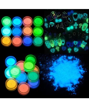 Glow in The Dark Pigment Powder Set - Pack of 24 Neon Color Changing Luminous Powder for Epoxy Resin, DIY Crafts, Nail Art & Halloween Party - Buy Online on SooperMarket.com